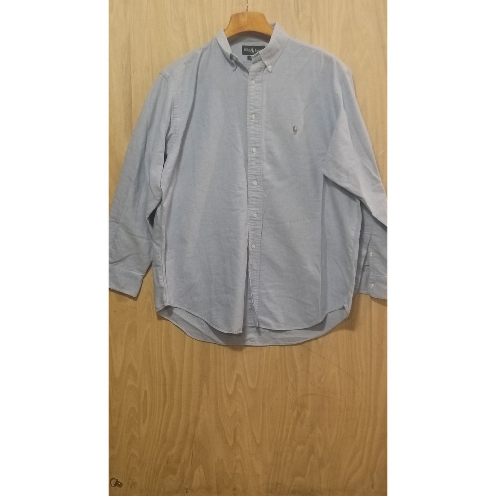 Ralph Lauren Yarmouth Mens 16.5 34 Light Blue Oxford Button Down Shirt Cotton